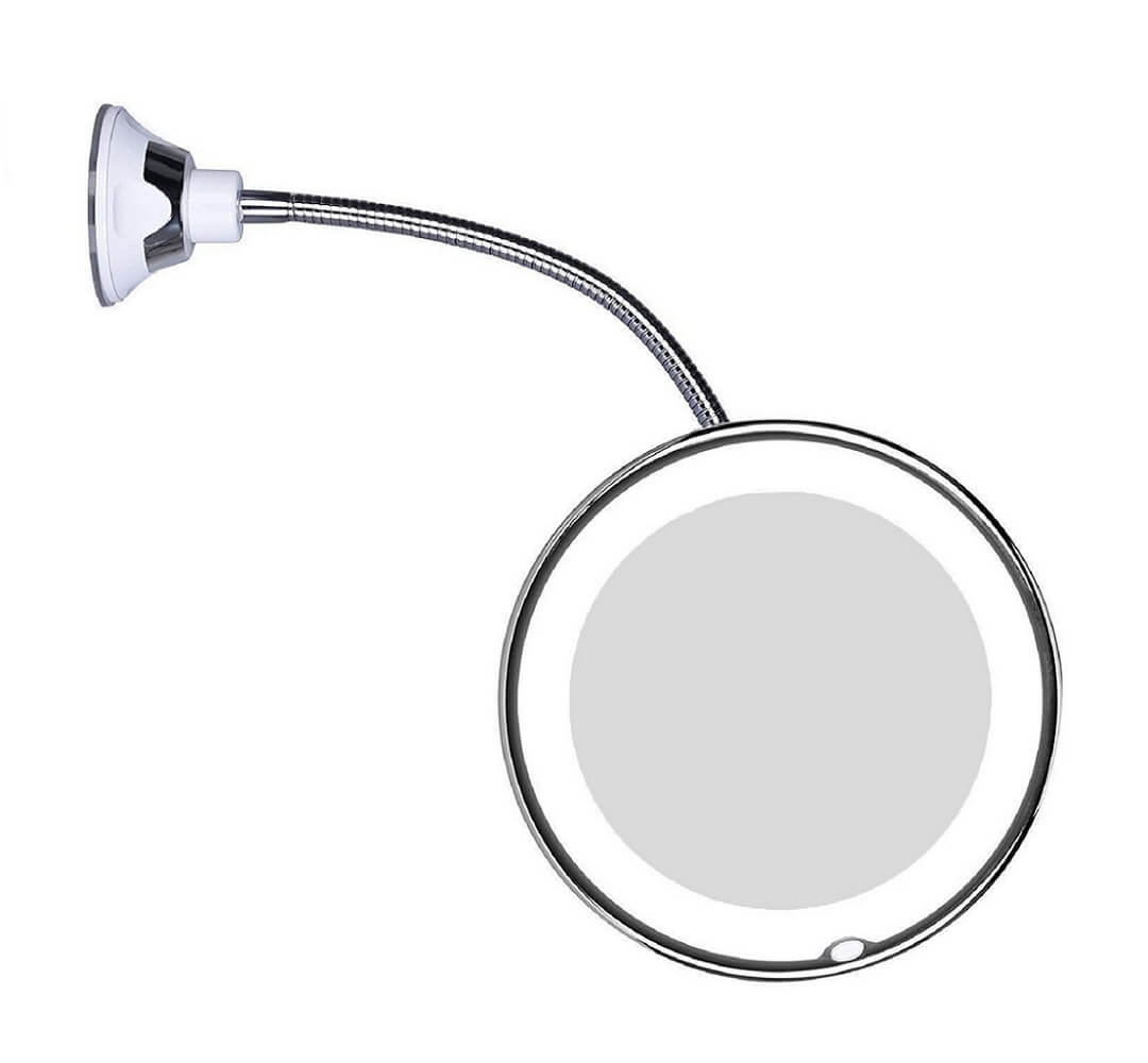 LED Magnifying Mirror with Flexible Gooseneck | 10x Magnification | Daylight LED | Cosmetic Mirror