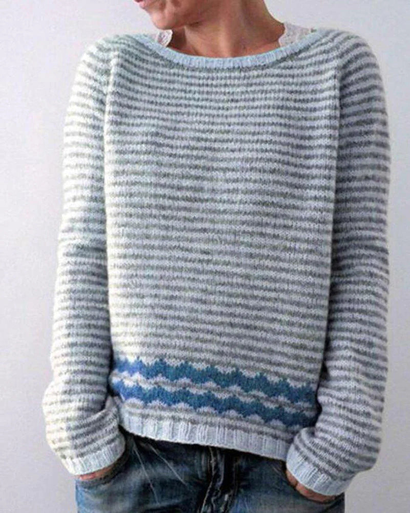 Scandinavian Sweater - Soft Gray Norwegian Women's Sweater