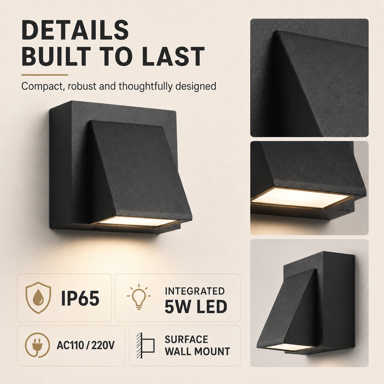 Sconce IP65-Rated Outdoor Wall Light