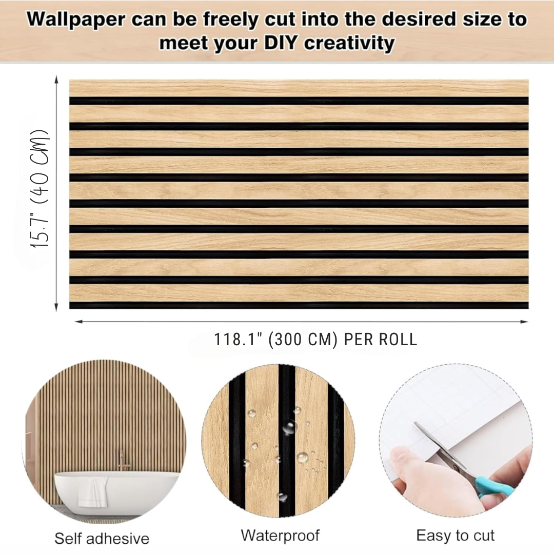 Self-Adhesive 3D Wall Panels with Wood Effect