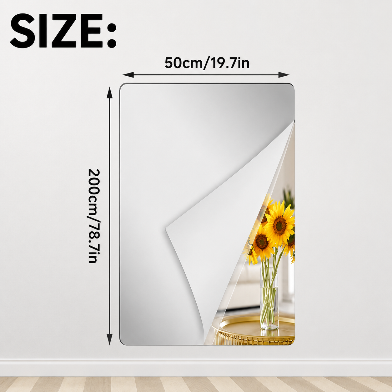 Self-Adhesive Mirror Film | Shatterproof & Cuttable | Crystal Clear