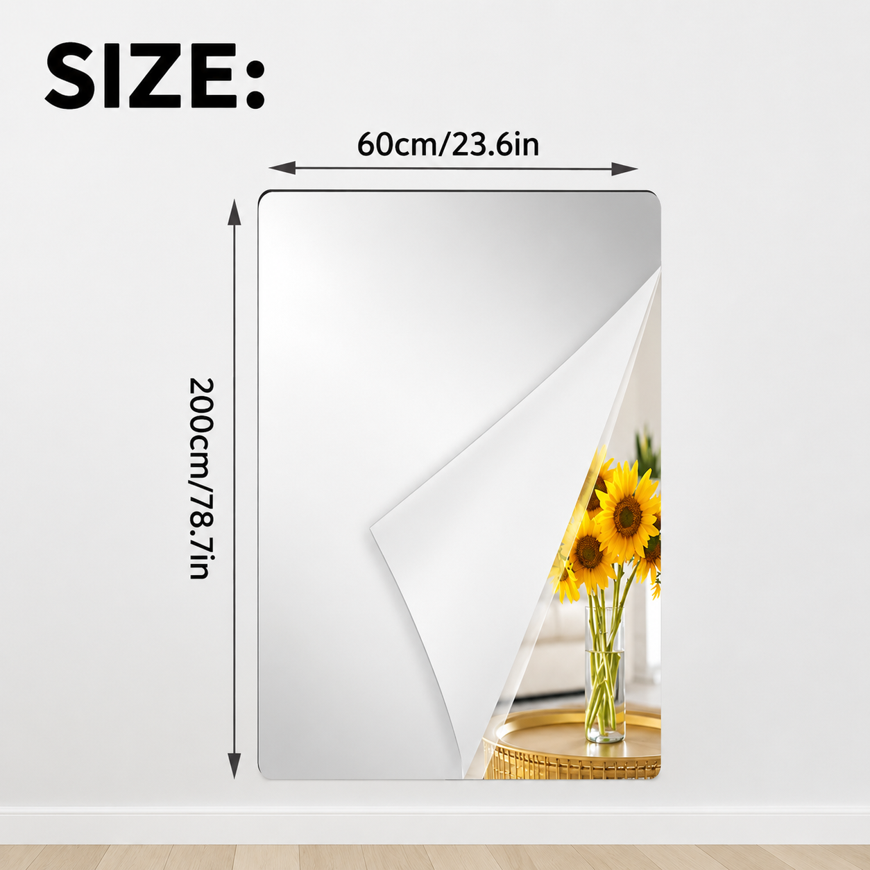Self-Adhesive Mirror Film | Shatterproof & Cuttable | Crystal Clear