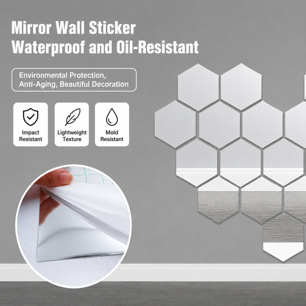 Self-Adhesive Mirror Film | Shatterproof & Cuttable | Crystal Clear