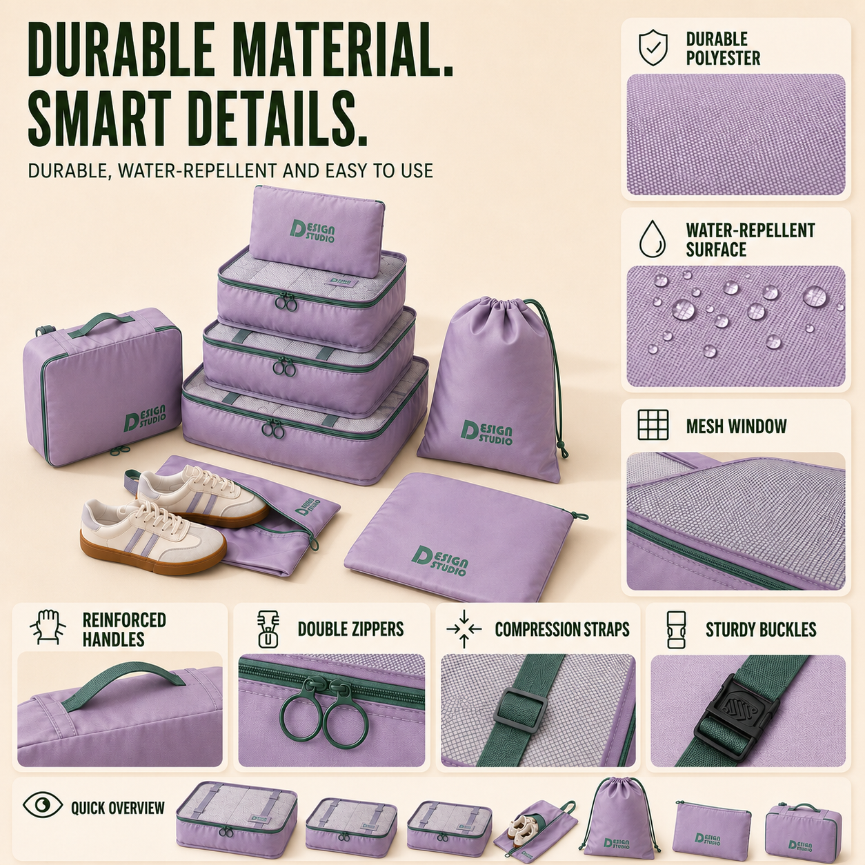 Seven Piece Travel Organizer Set