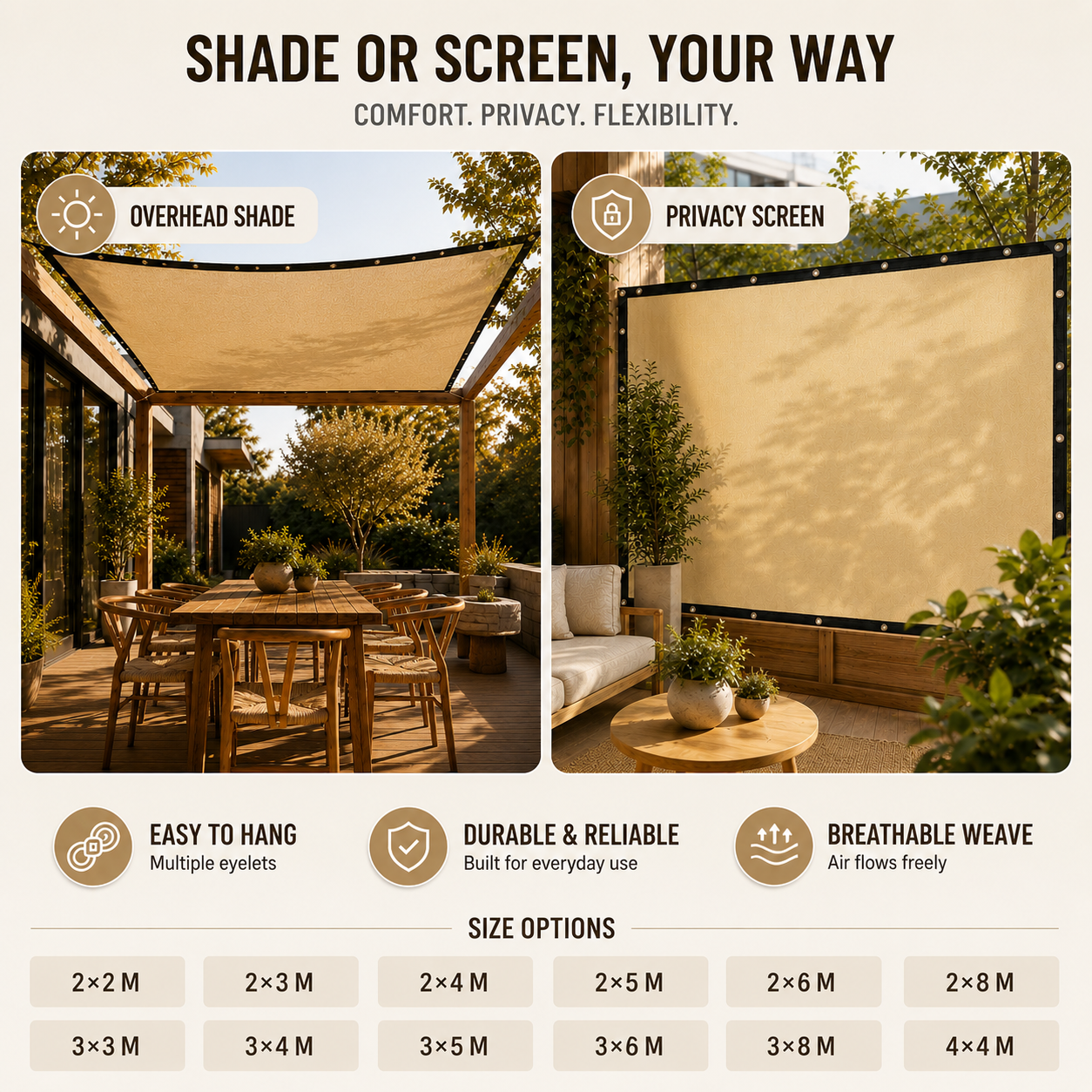 Shadeora Rectangular Sunshade Awning