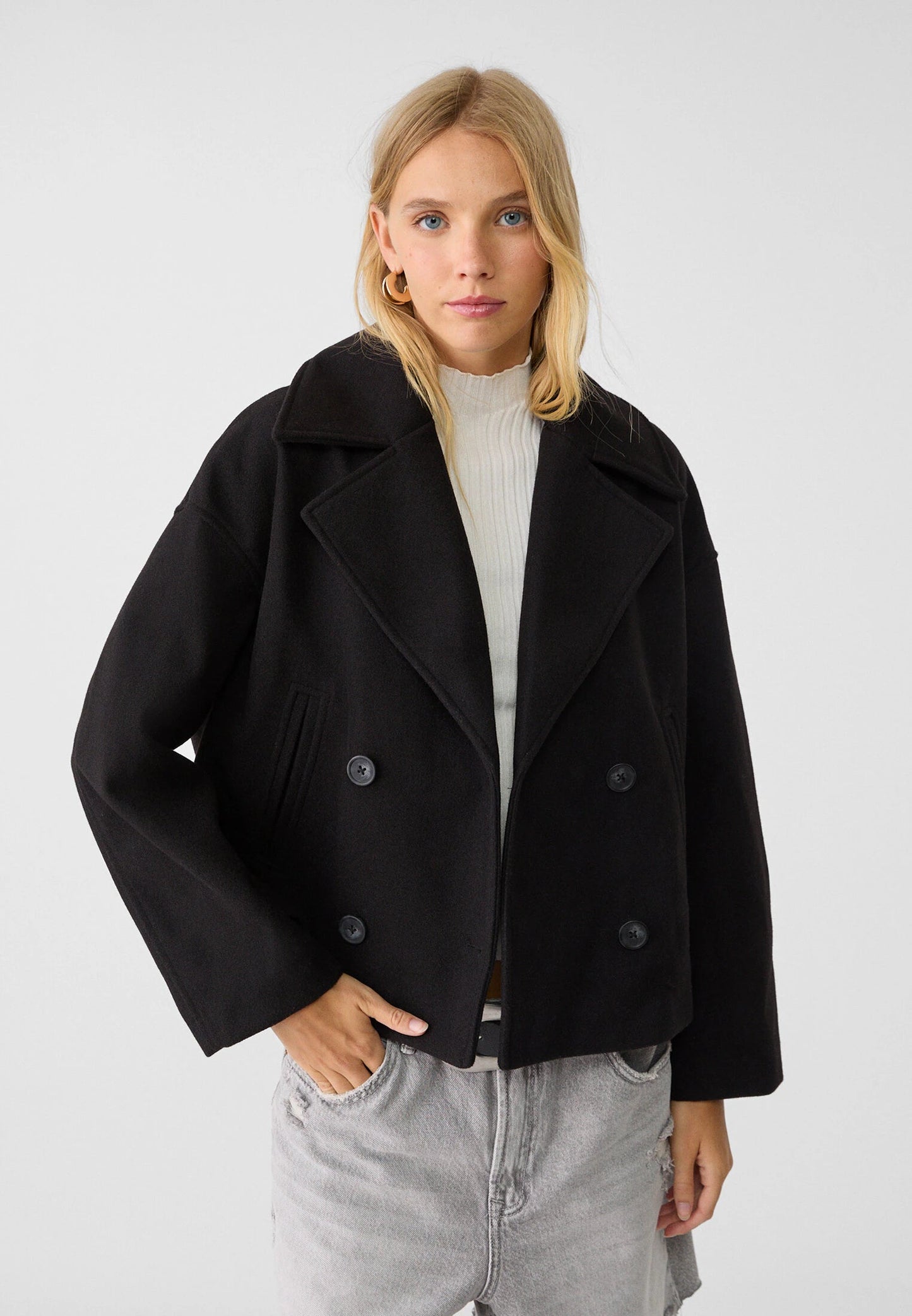 Short Double-Breasted Jacket - Stylish & Functional