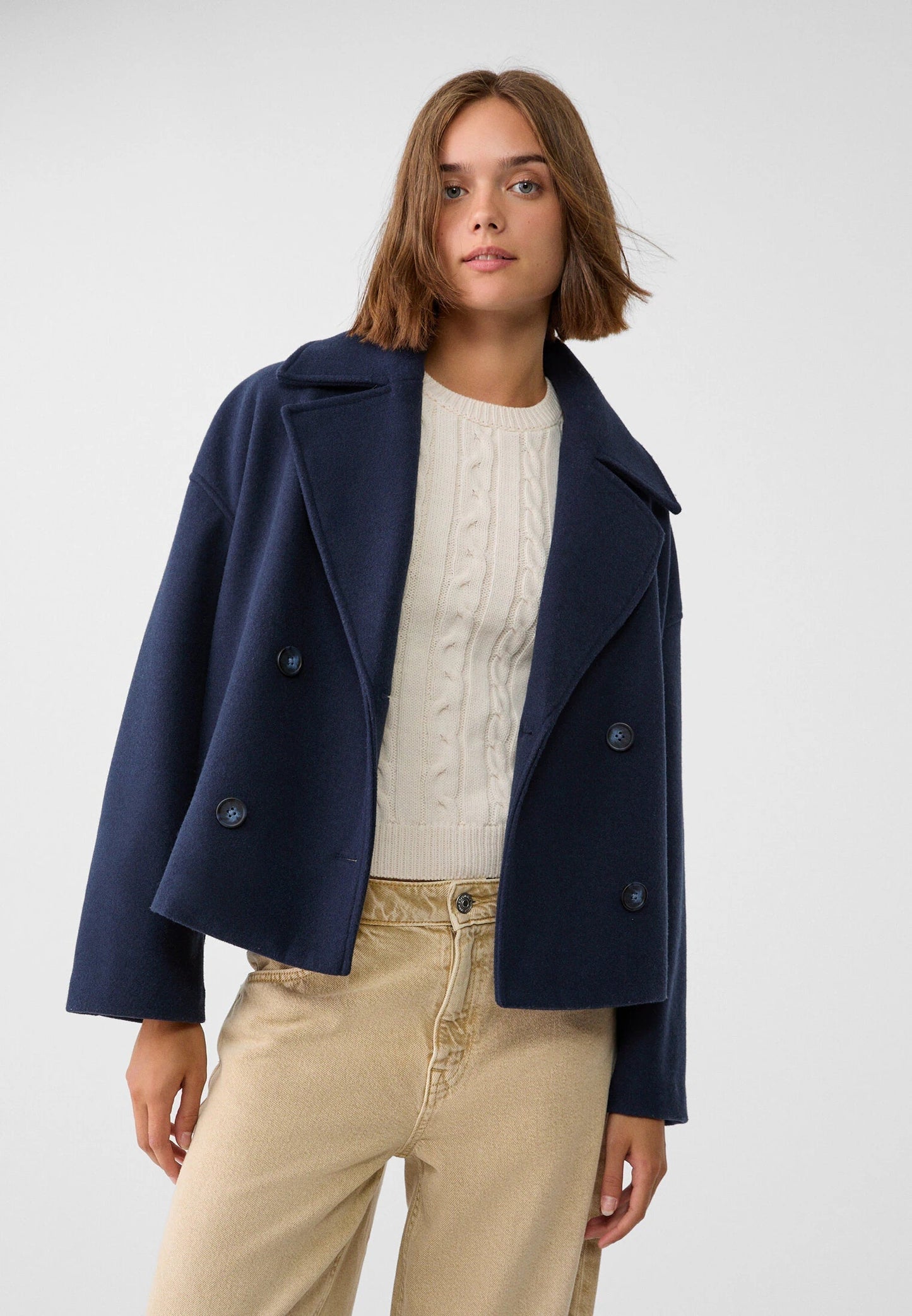Short Double-Breasted Jacket - Stylish & Functional