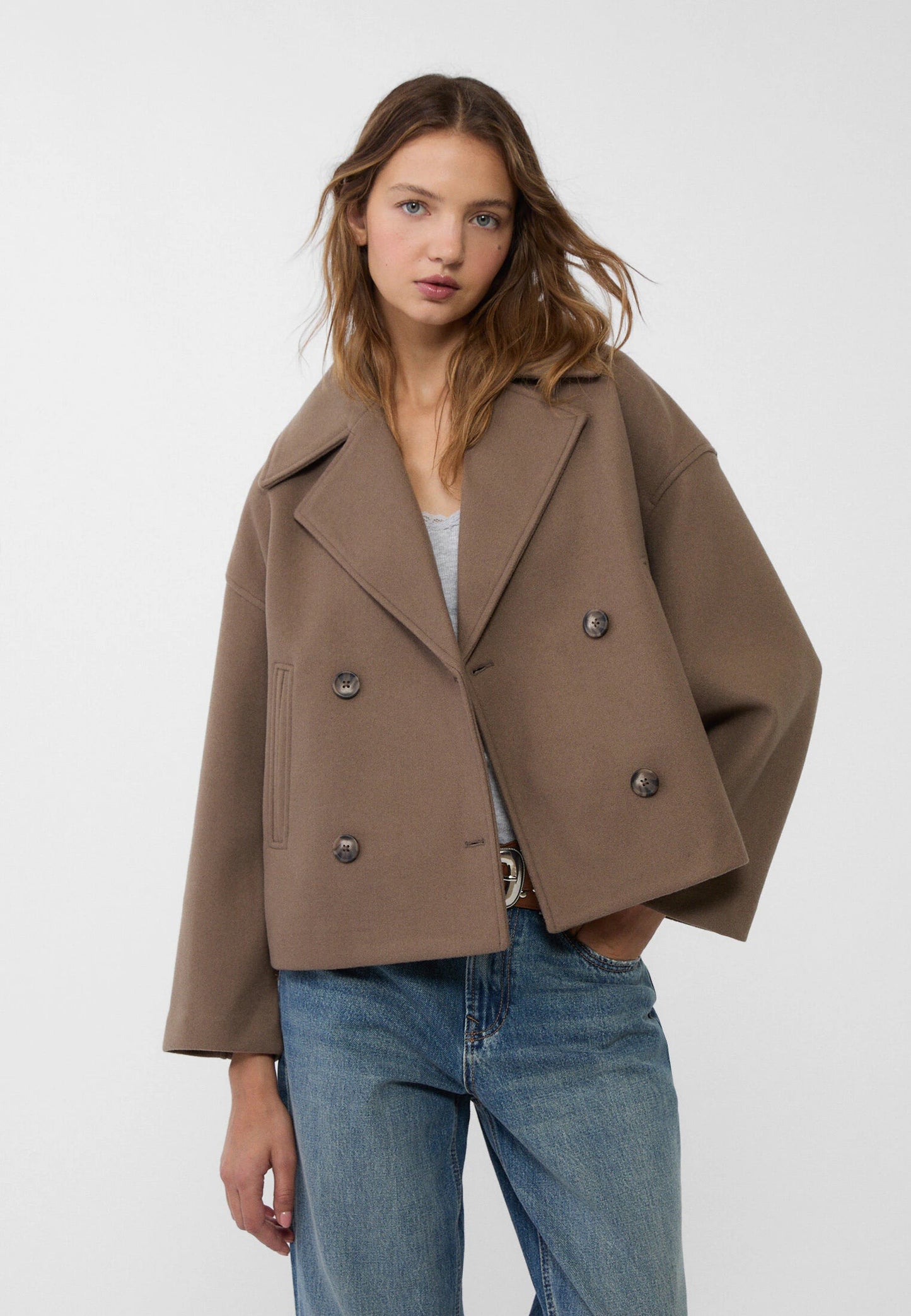 Short Double-Breasted Jacket - Stylish & Functional