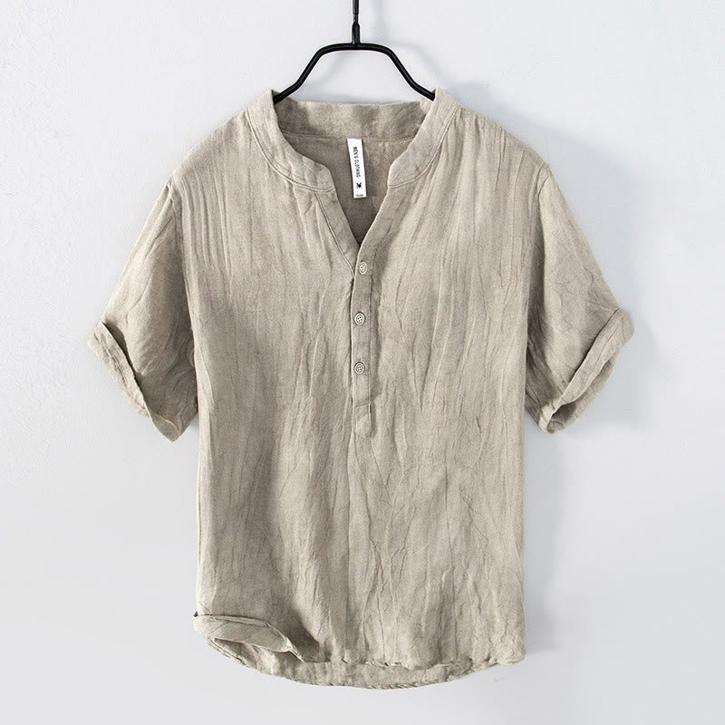 Short Sleeve Half Button Shirt