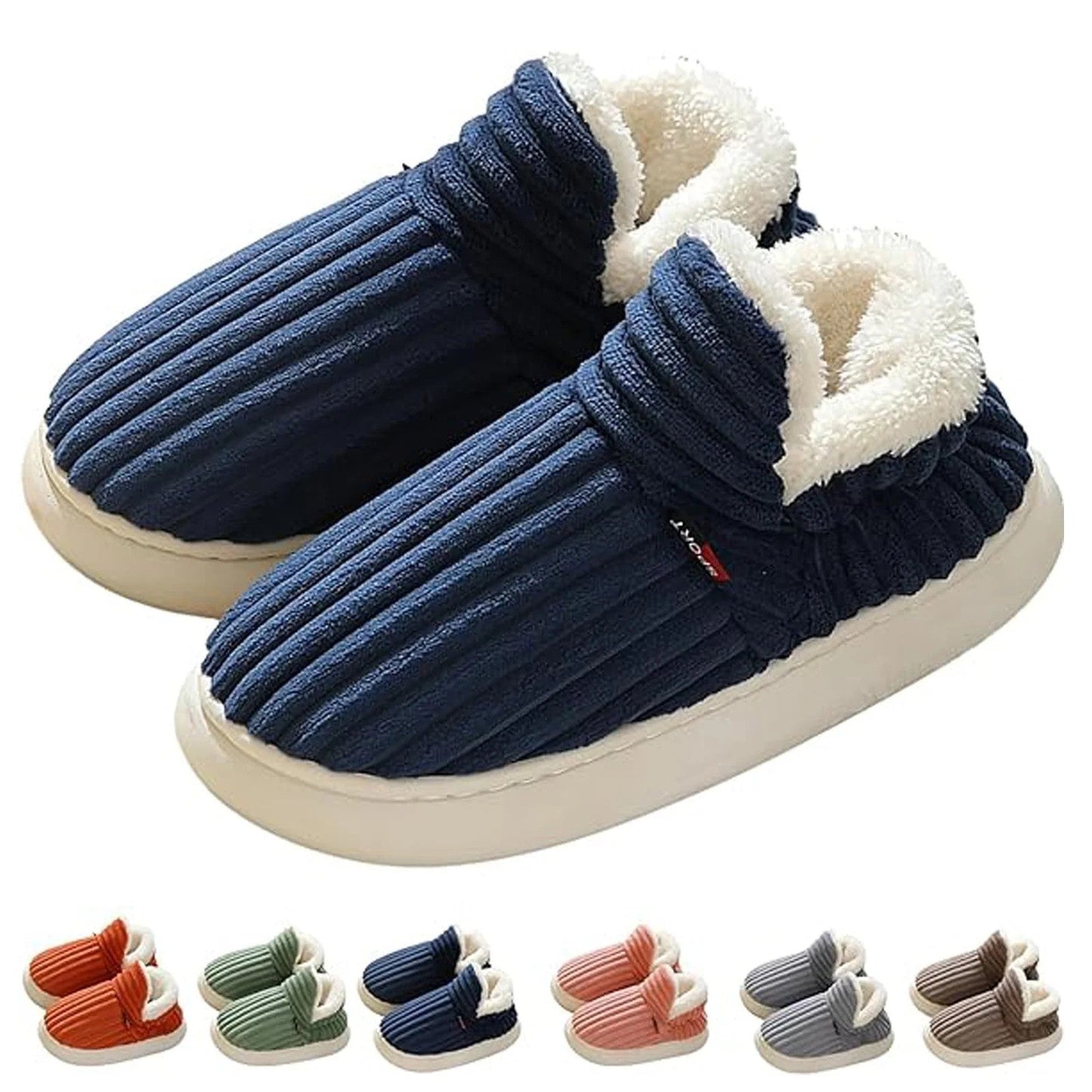 Slippers with soft lining and non-slip sole