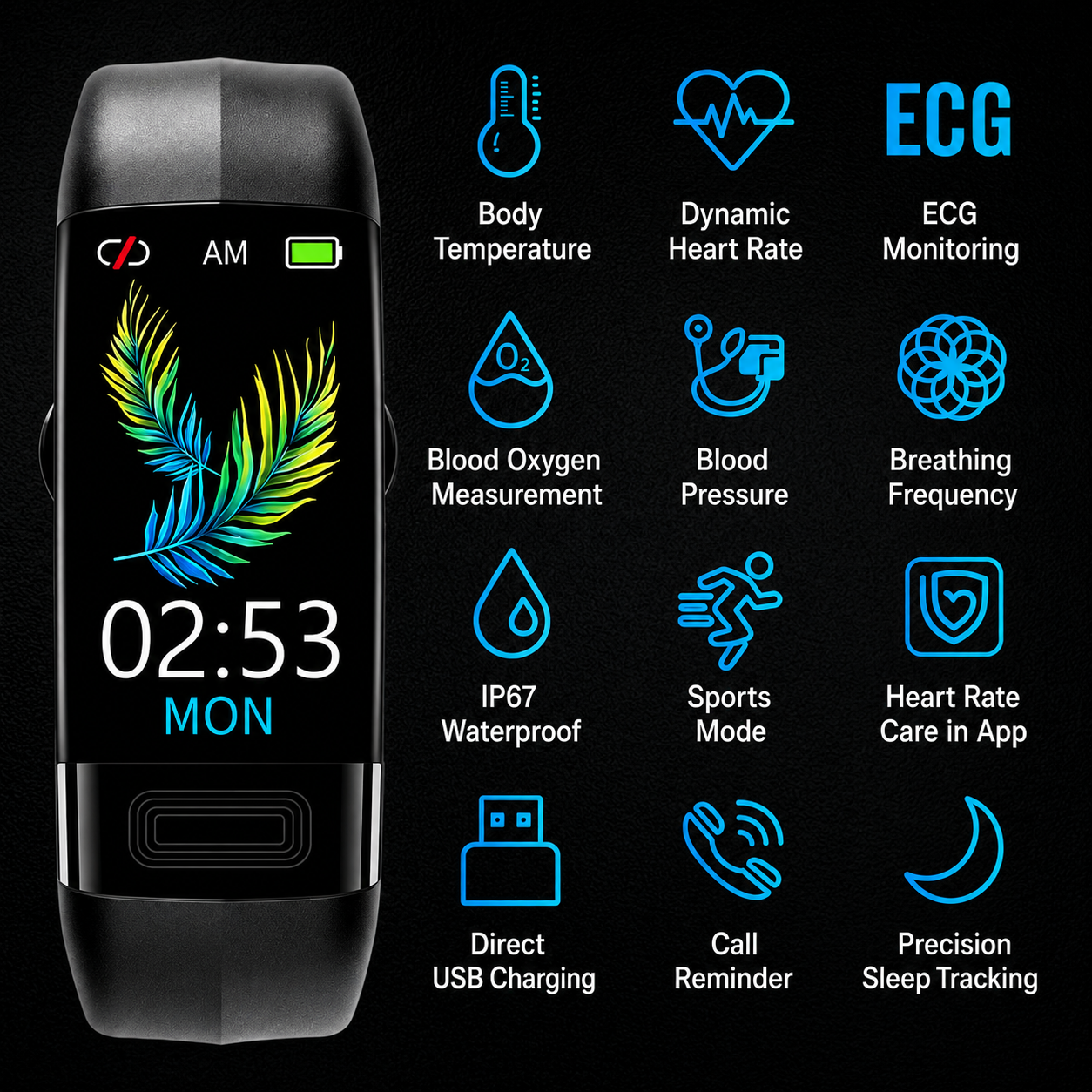 Smartwatch | Health Measurement | ECG, Blood Pressure & Sleep Tracking