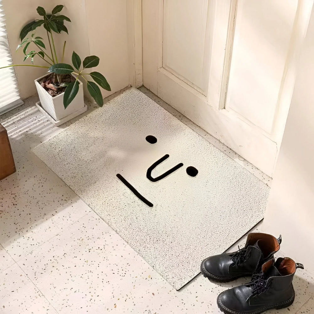 Smiley Face Doormat - Non-Slip Entrance Mat - Playful Indoor/Outdoor Rug