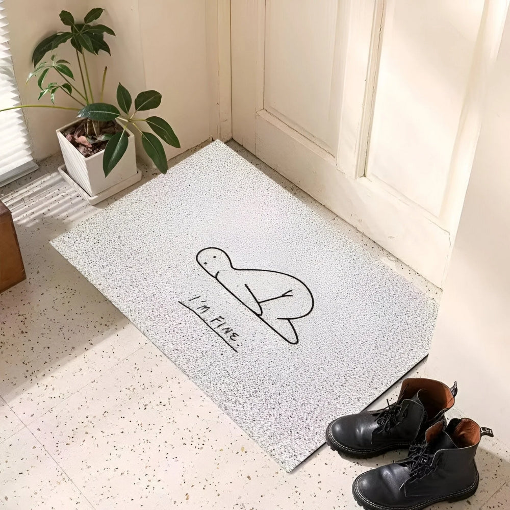 Smiley Face Doormat - Non-Slip Entrance Mat - Playful Indoor/Outdoor Rug