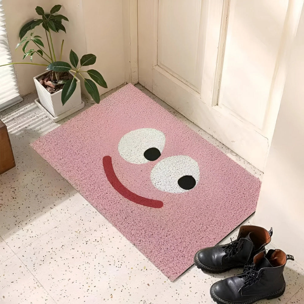 Smiley Face Doormat - Non-Slip Entrance Mat - Playful Indoor/Outdoor Rug