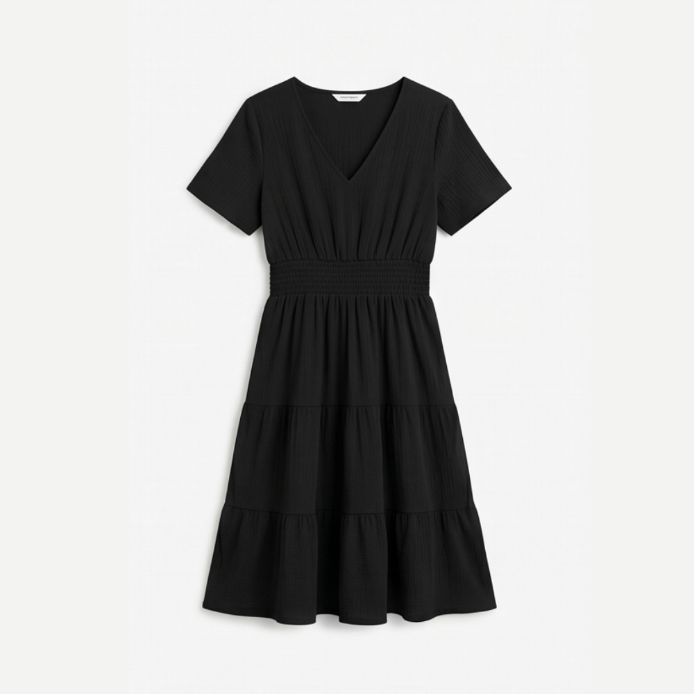 Smocked Waist Tiered Mini Dress