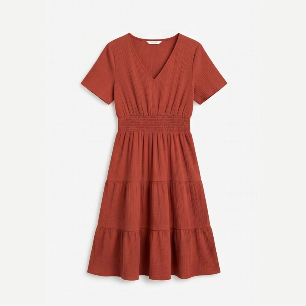 Smocked Waist Tiered Mini Dress