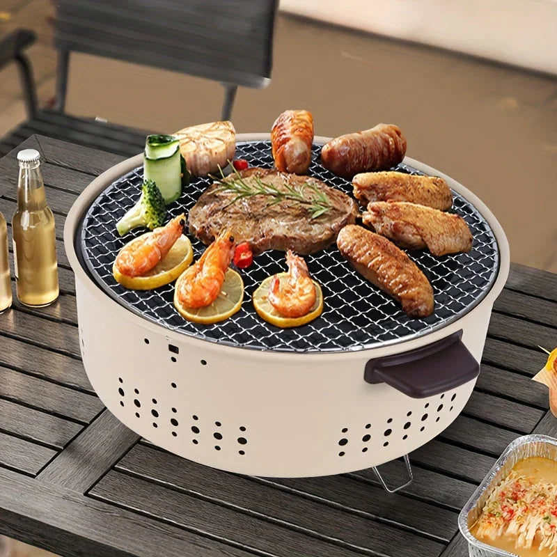 Smoke-Free Charcoal Grill - Compact & Portable - For On-the-Go