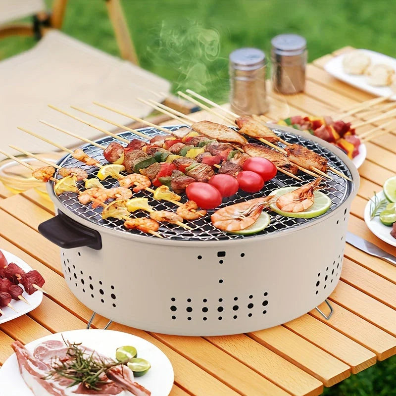 Smoke-Free Charcoal Grill - Compact & Portable - For On-the-Go
