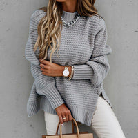 Sofia | Elegant Pullover with Half High Neck - Autumn Sweater