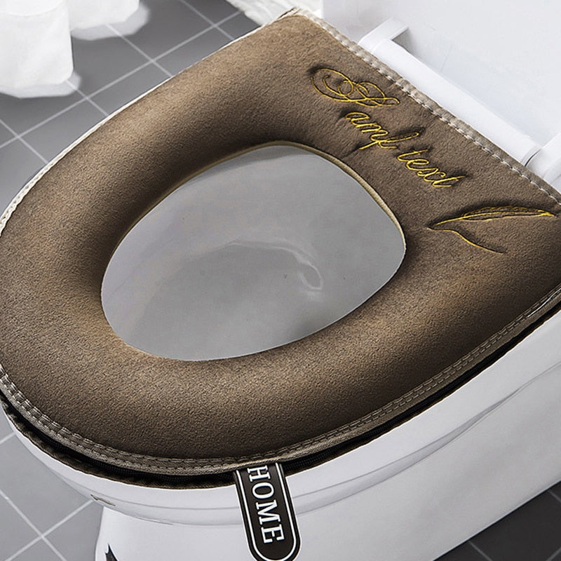 Soft Universal Toilet Seat Cover with Zipper & Handle