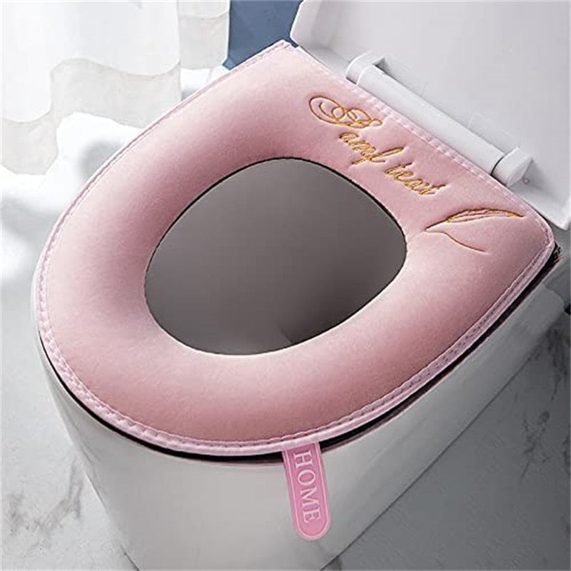 Soft Universal Toilet Seat Cover with Zipper & Handle