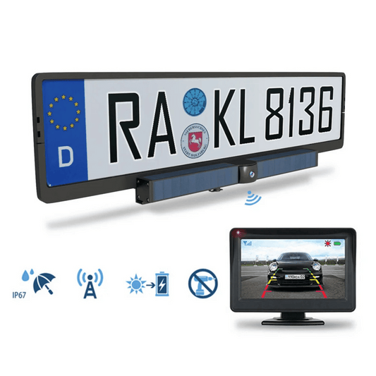 Solar-Powered HD Rearview Camera - Wireless - IP67