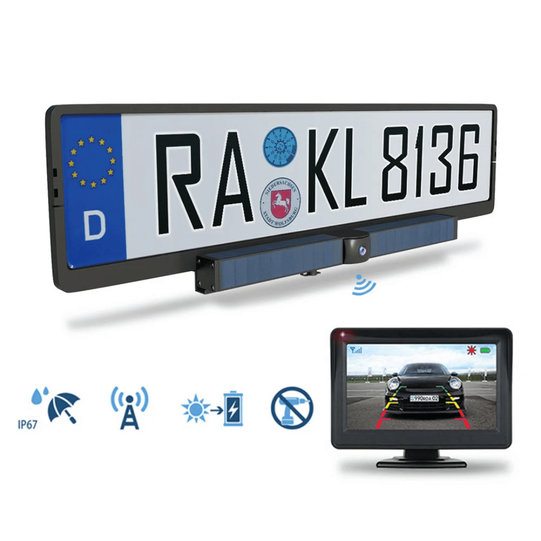 Solar-Powered HD Rearview Camera - Wireless - IP67