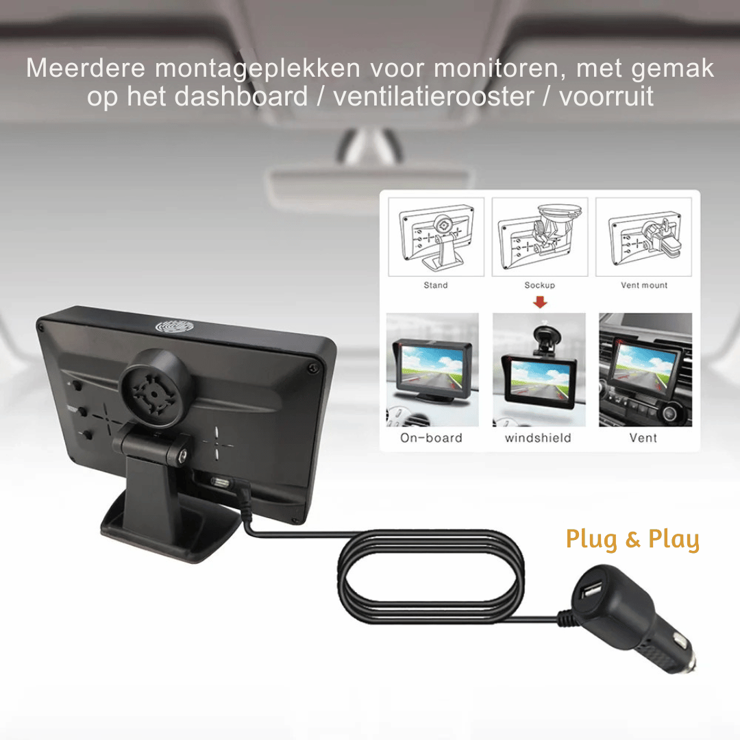 Solar-Powered HD Rearview Camera - Wireless - IP67