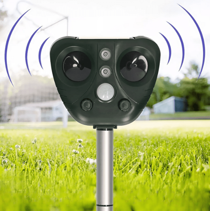 Solar Powered Ultrasonic Bird Repeller for Outdoor Use