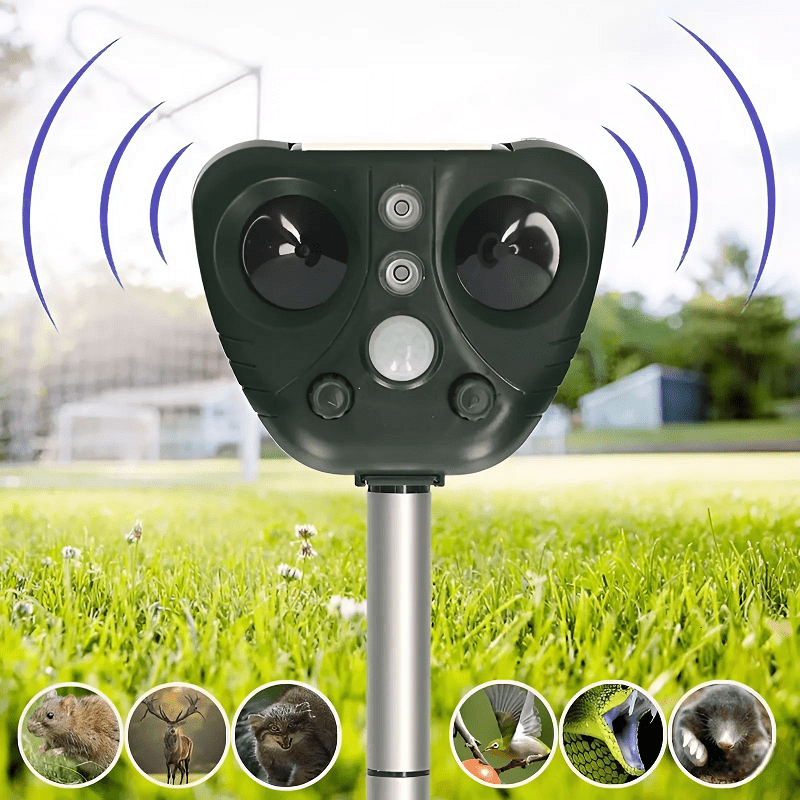 Solar Powered Ultrasonic Bird Repeller for Outdoor Use
