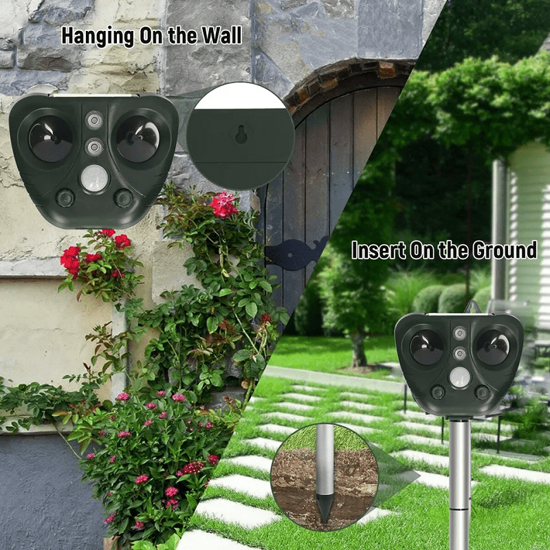 Solar Powered Ultrasonic Bird Repeller for Outdoor Use