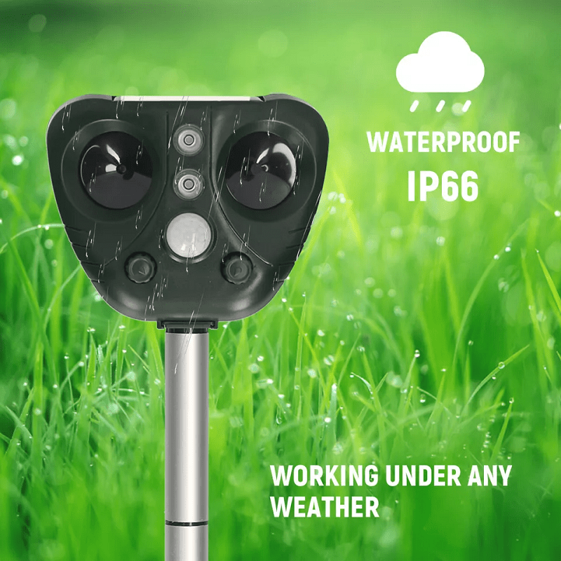 Solar Powered Ultrasonic Bird Repeller for Outdoor Use