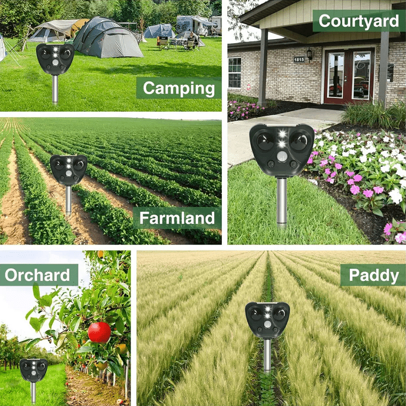 Solar Powered Ultrasonic Bird Repeller for Outdoor Use