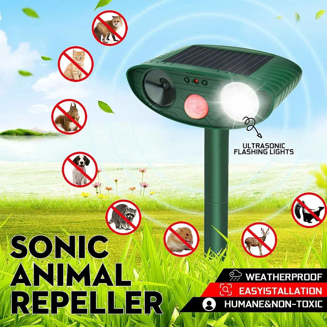 Solar-Powered Ultrasonic Deer Repeller - Pack of 4