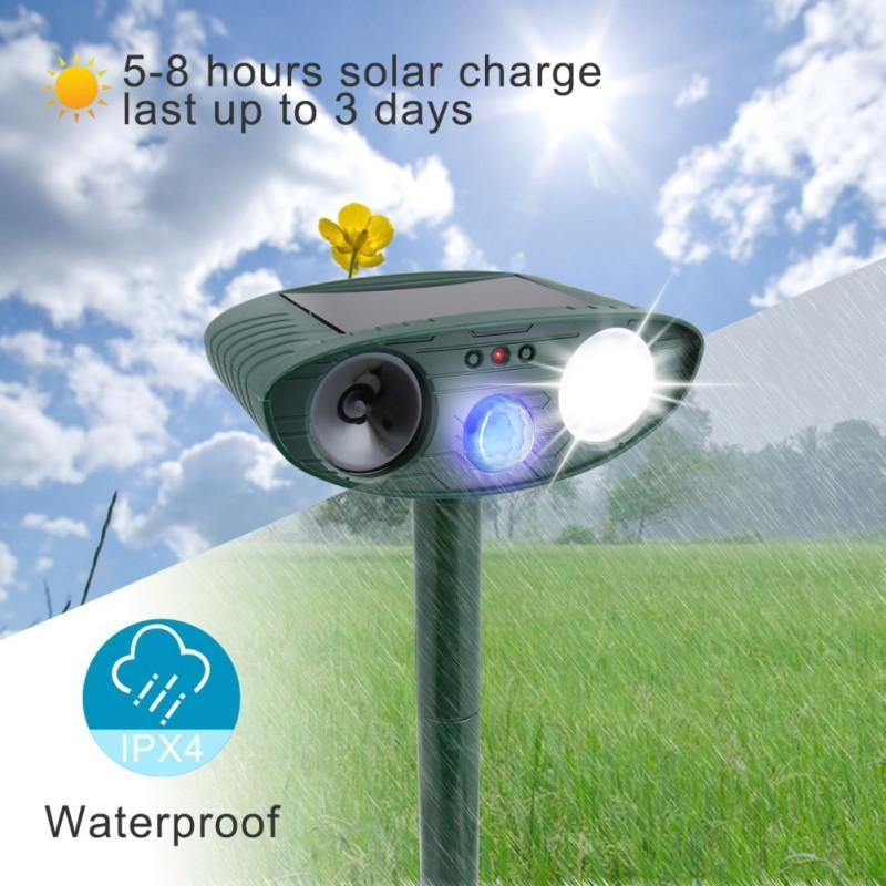Solar-Powered Ultrasonic Deer Repeller - Pack of 4