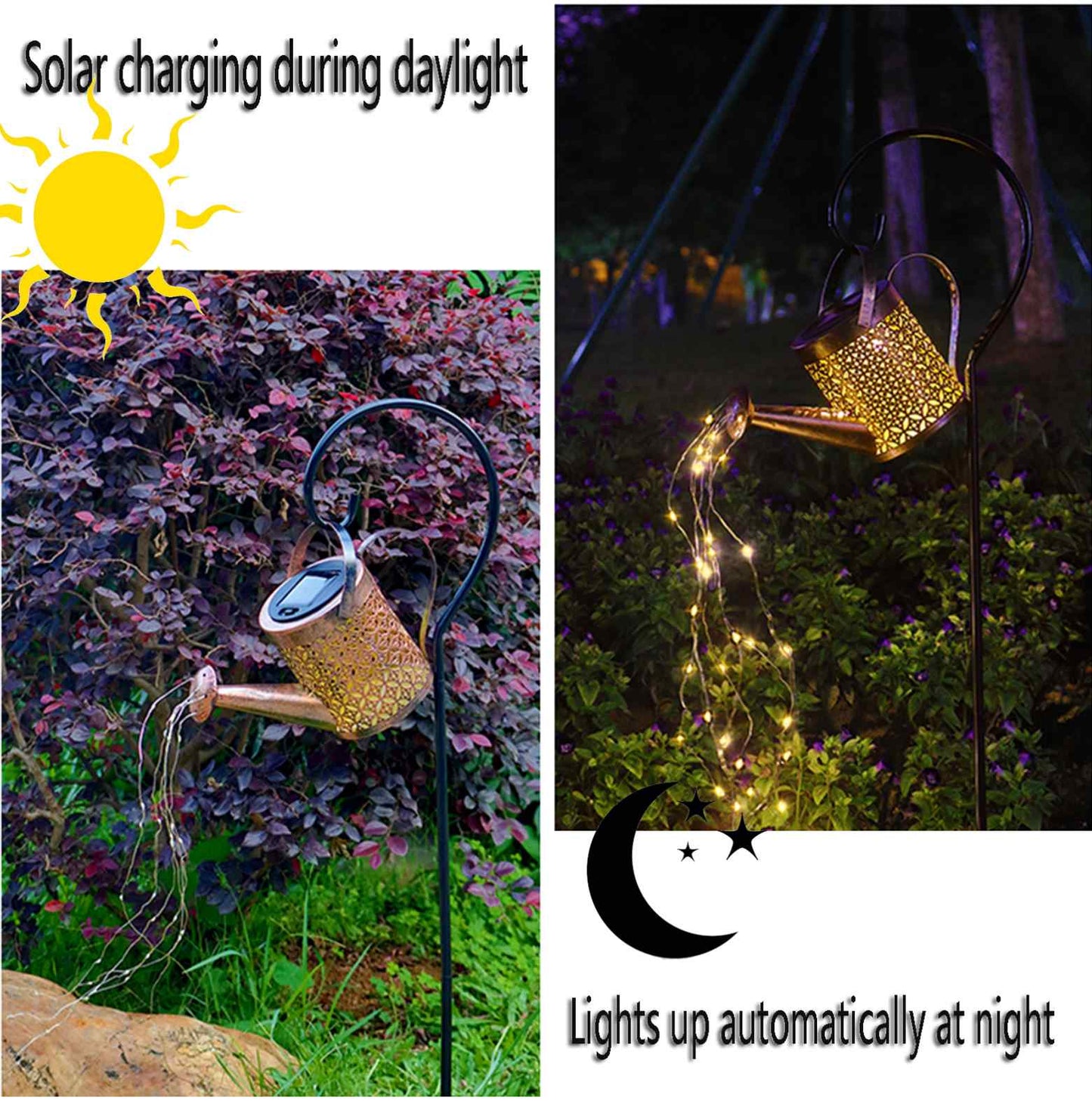 Solar Powered Watering Can LED Light for the Garden