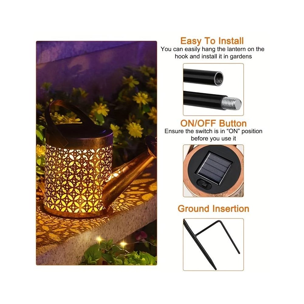 Solar Powered Watering Can LED Light for the Garden