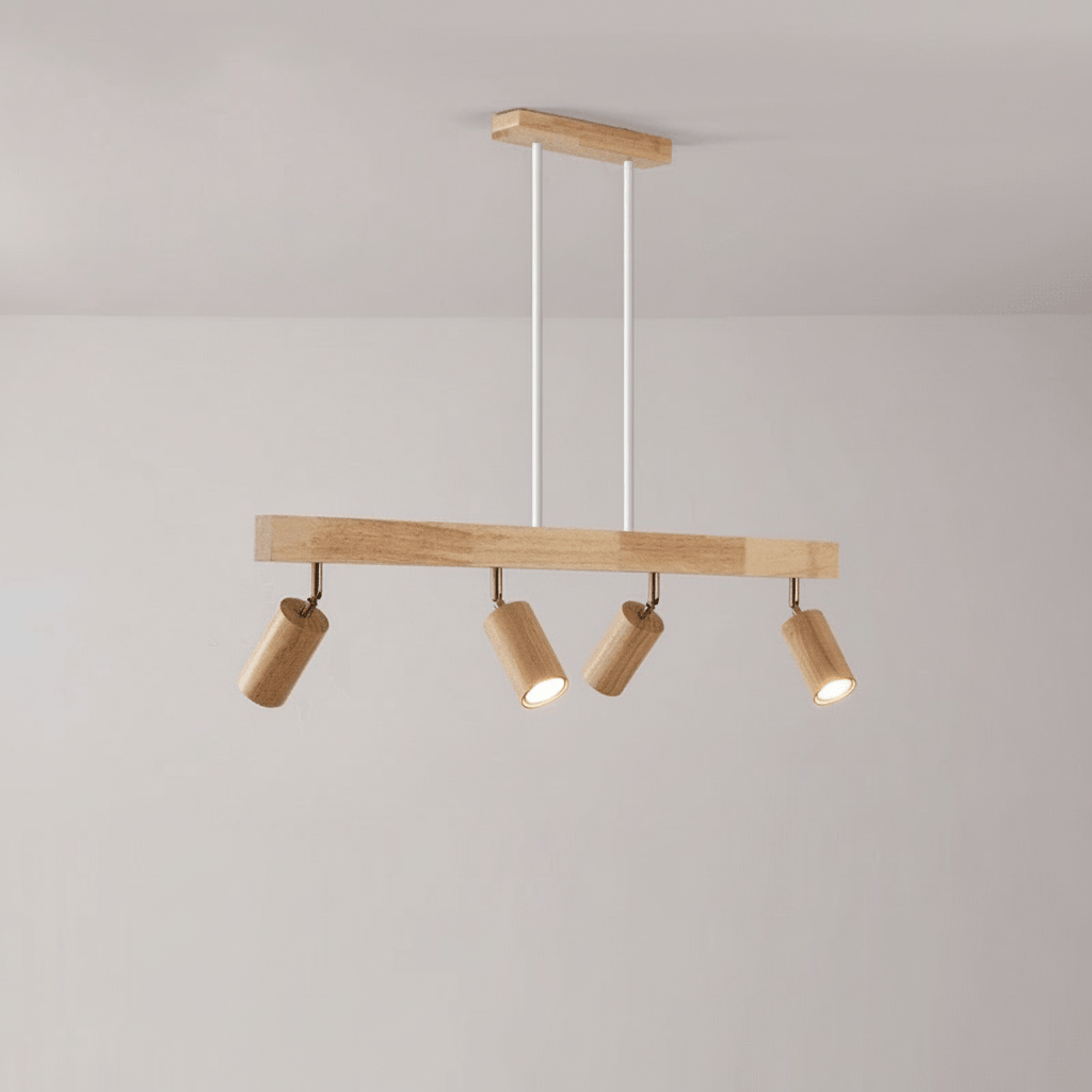 Solid Wood LED Ceiling Lamp Adjustable