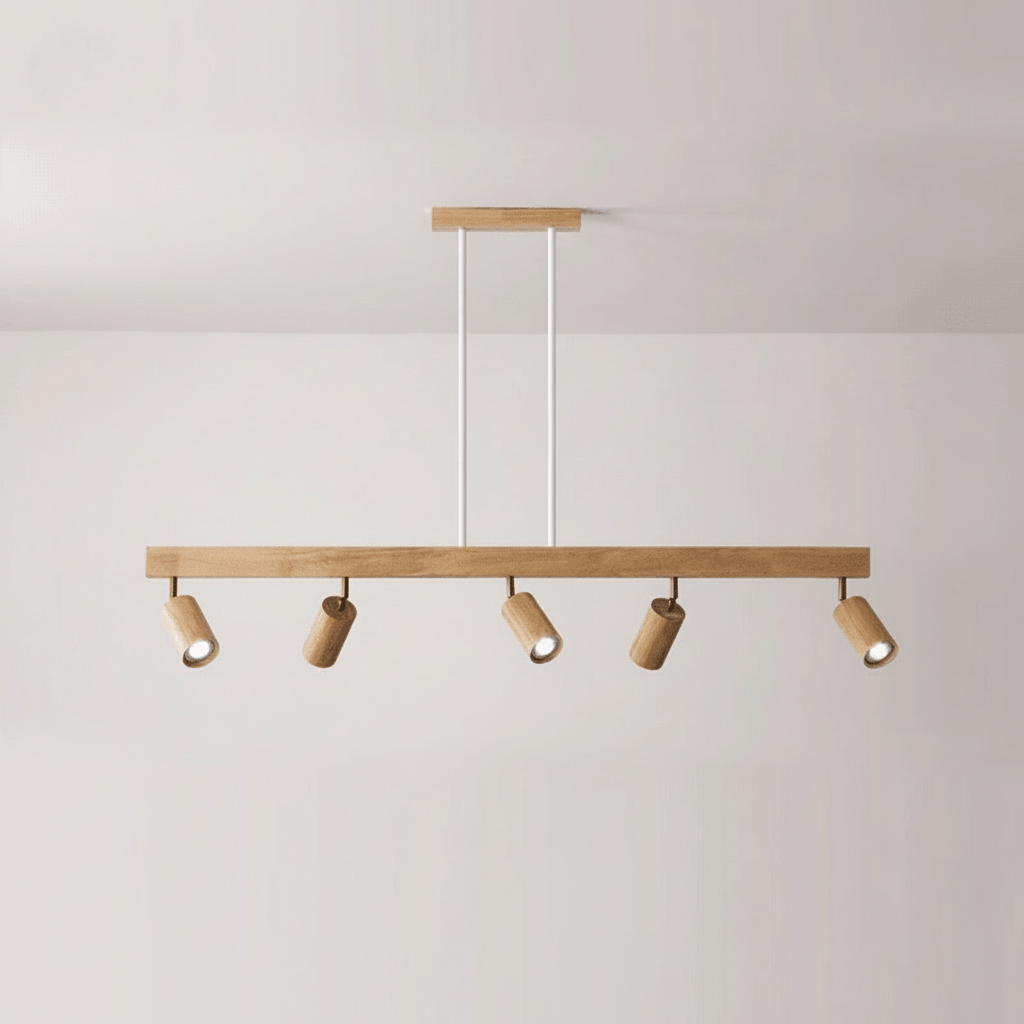 Solid Wood LED Ceiling Lamp Adjustable