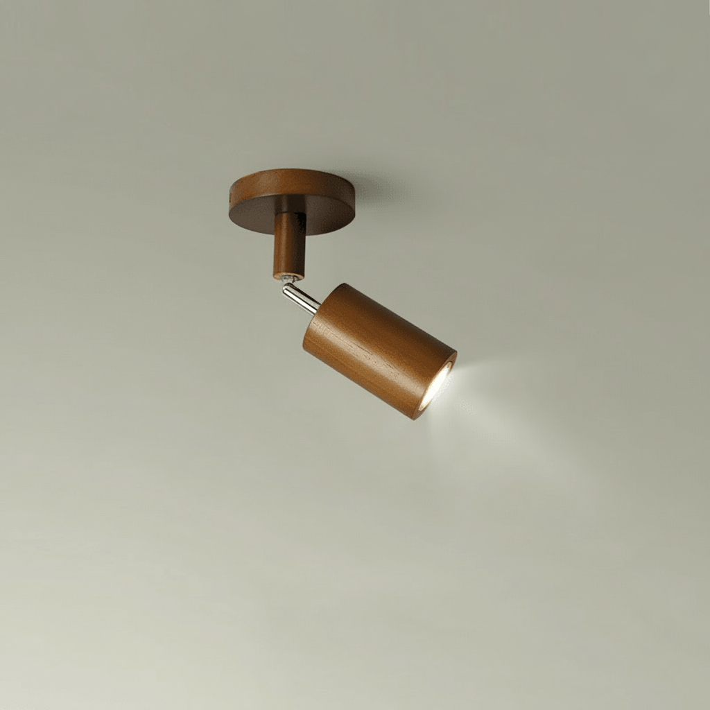 Solid Wood LED Ceiling Lamp Adjustable
