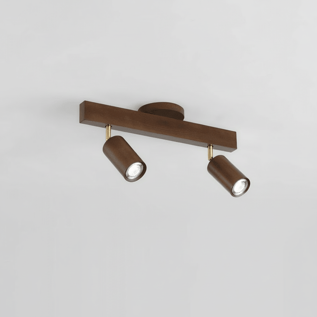 Solid Wood LED Ceiling Lamp Adjustable