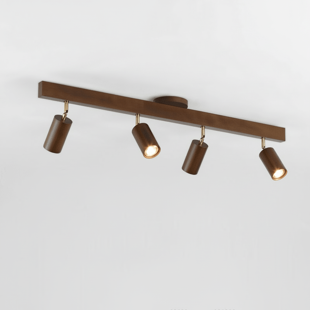 Solid Wood LED Ceiling Lamp Adjustable