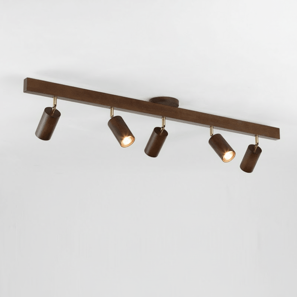 Solid Wood LED Ceiling Lamp Adjustable