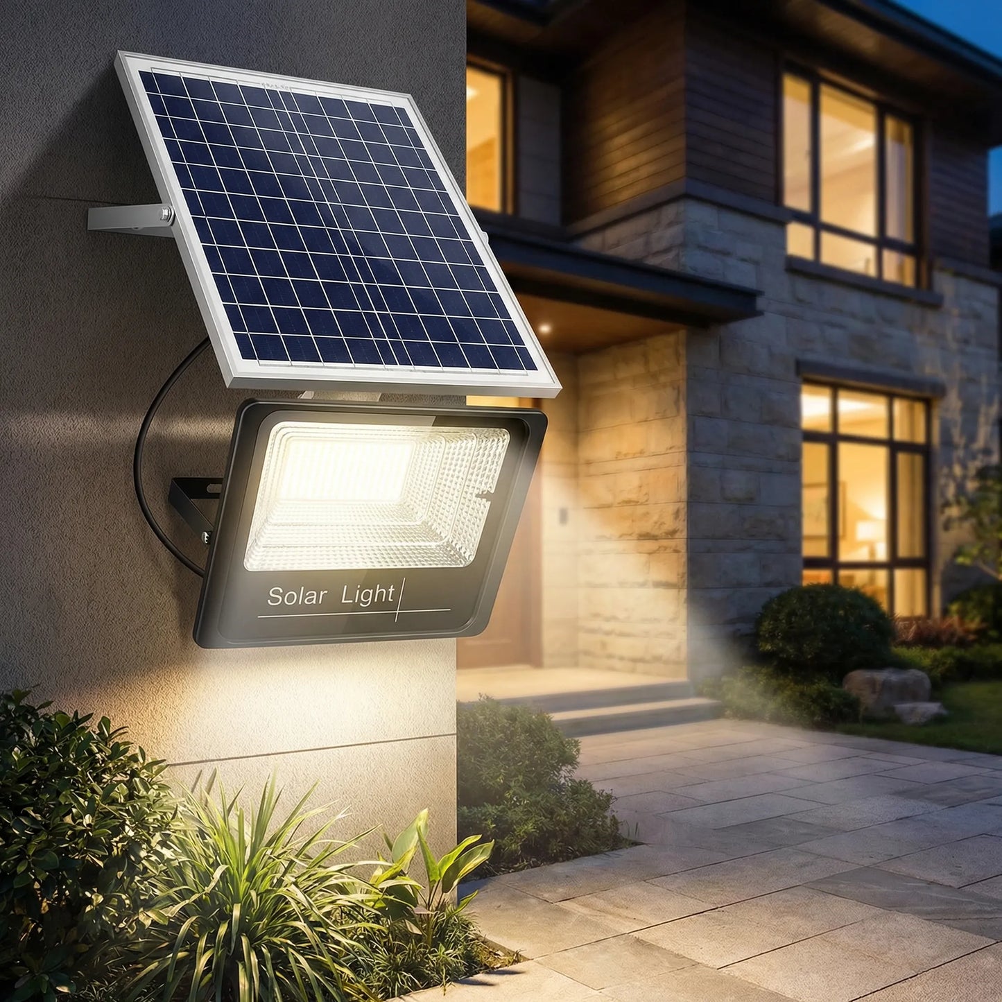 Soluxe Solar-Powered Outdoor Flood Light With Remote