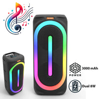 Soundbox speaker with bluetooth, RGB light, FM radio and microphone (56 x 24 cm.)