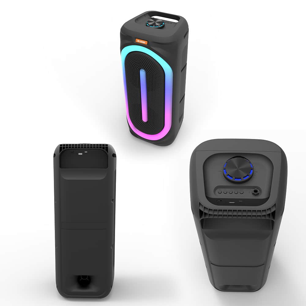 Soundbox speaker with bluetooth, RGB light, FM radio and microphone (56 x 24 cm.)