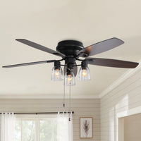 Space-Saving 52" Low Profile Ceiling Fan with LED Light & Remote Control