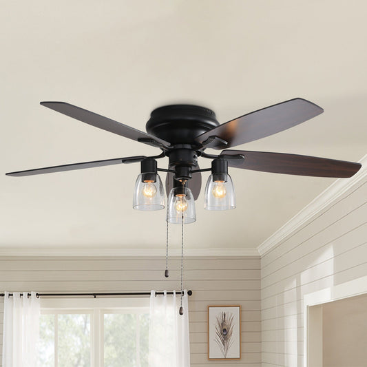 Space-Saving 52" Low Profile Ceiling Fan with LED Light & Remote Control