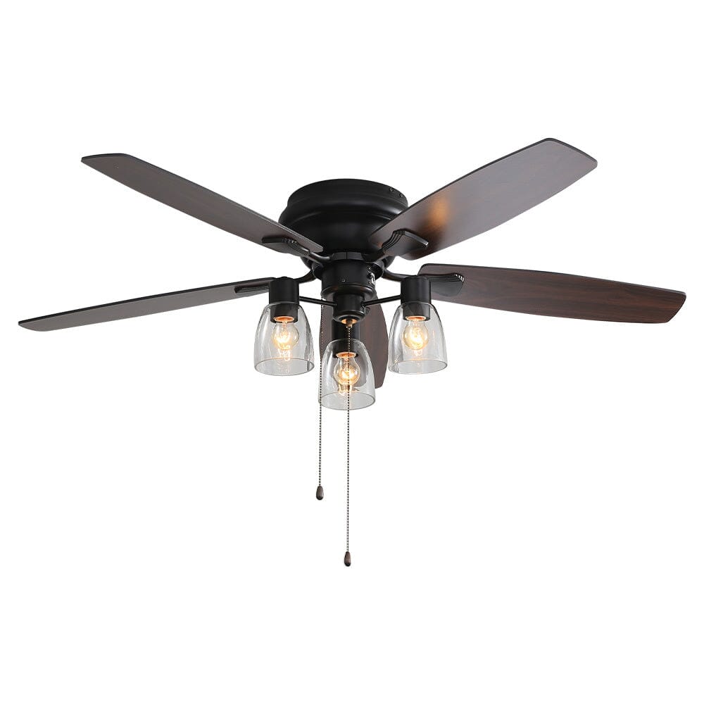 Space-Saving 52" Low Profile Ceiling Fan with LED Light & Remote Control