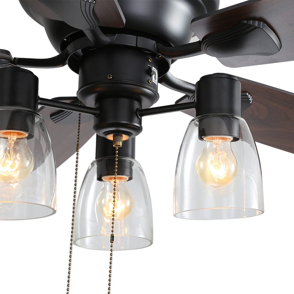Space-Saving 52" Low Profile Ceiling Fan with LED Light & Remote Control
